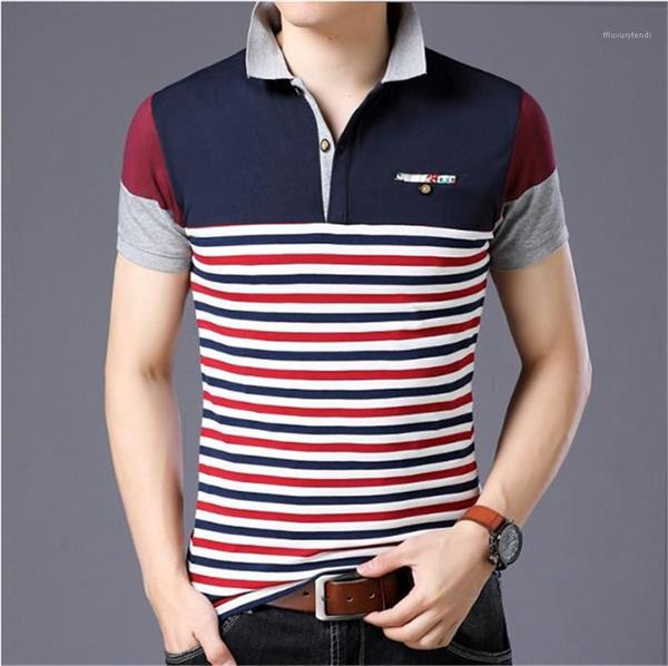 

sleeve slim casual business tees mens designer luxury polo shirts 5xl striped patchwork summer mens polos lapel neck short, White;black