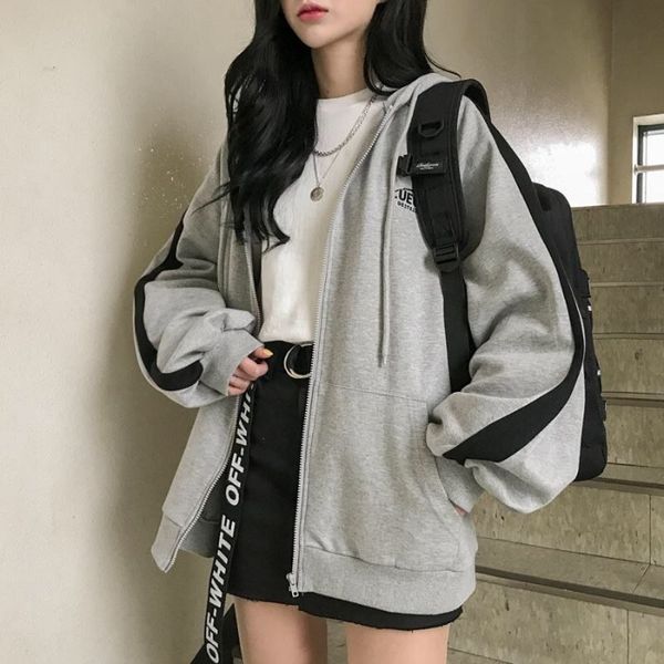 

y4q3d 2019 новые корейской осени и одежды harajuku стиля тонкого свитер с капюшоном цвета зима женской одежды пальто зима женщины соответств, Black
