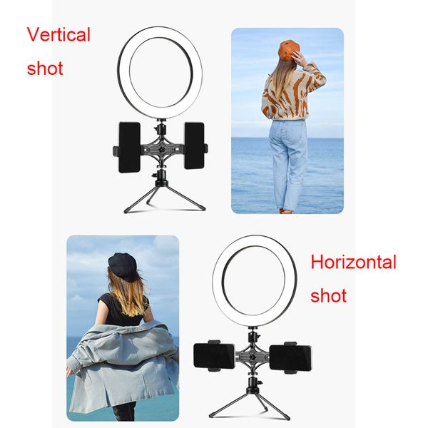 

pgraphy led selfie ring light 16cm stepless lighting dimmable with cradle head for makeup youtube facebook video live studio