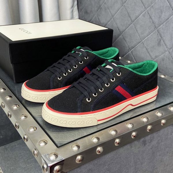 

mens gg tennis 1977 sneaker designer shoes luxury men and women casual shoes new arrive fashion womens sneakers with box package f05, Black