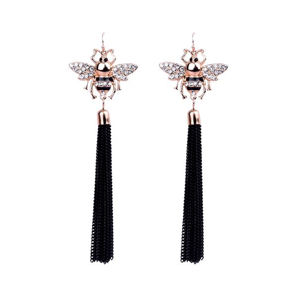 

2020 women's long tassel bee animal drop earrings fashion tassle earrings gold jewelry funny boucle d'oreille femme, Silver