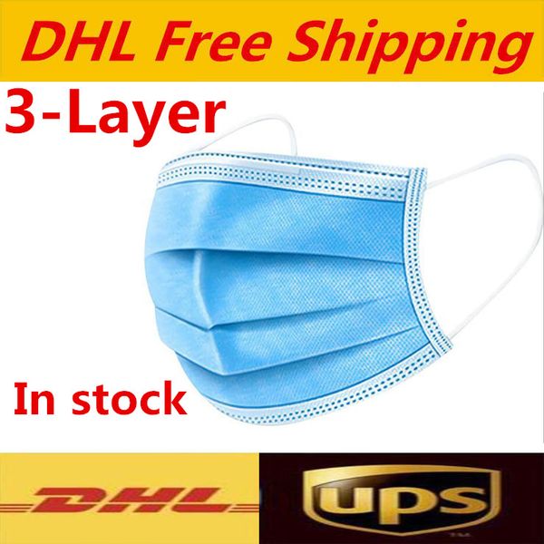 

DHL Бесплатная доставка Одноразовая маска Защитная ушной Elastic для маски безопасности Анти пыли Хлопок Mouth Маски 3 слоя Домащний Facema