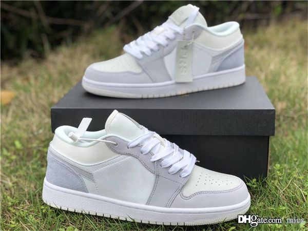 

2020 air 1 low paris prs basketball shoes men women white sky grey football grey suede authentic quality trainers with original box 5-11