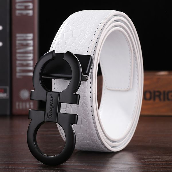 

new big buckle cool belts casual leather belt for men and women business hip strap female belts for men, Black;brown