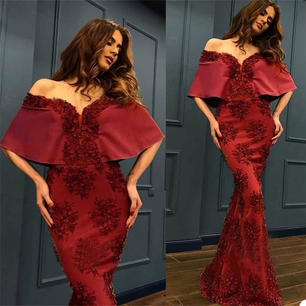 

gorgeous evening dresses 3d-floral appliqued pageant gown off-shoulder sleeveless ruched satin custom made sweep train mermaid prom dress, Black