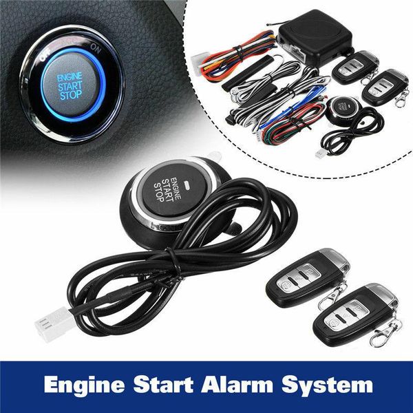 

12v universal 8pcs car alarm engine start security system pke induction anti-theft keyless entry push button remote kit for car