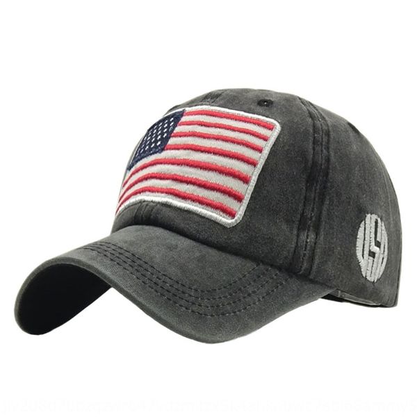 

washed old cap baseball hat letter baseball cap all-match fashionable men and women american flag cotton hat, Blue;gray