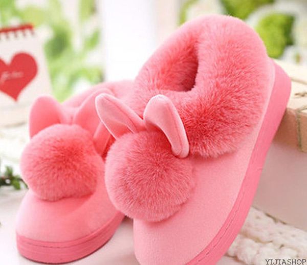 

new autumn and winter female cotton slippers fur home warmth thick bottom indoor cotton shoes winter warm and comfortable, Black