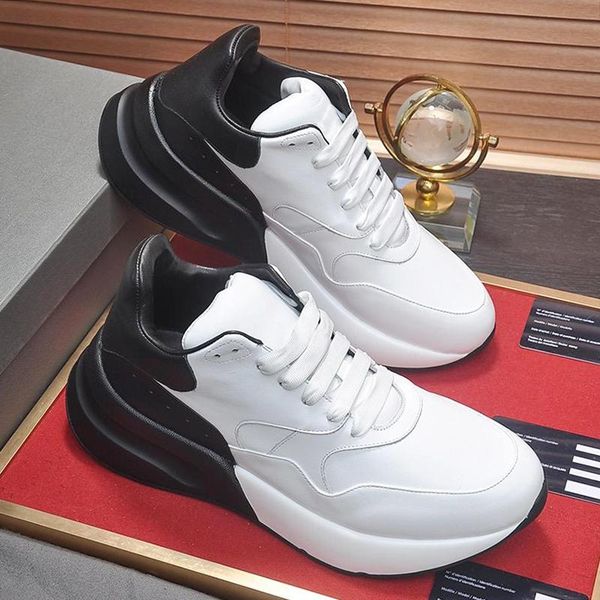

new arrival oversized runner mens shoes fashion style luxury vintage breathable lace -up men shoes drop ship zapatos de moda para hombre, Black