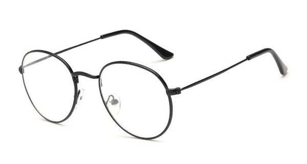 

fashion clear sunglasses metal round gold frame clear glasses women men college nerd vintage lens lunette, White;black