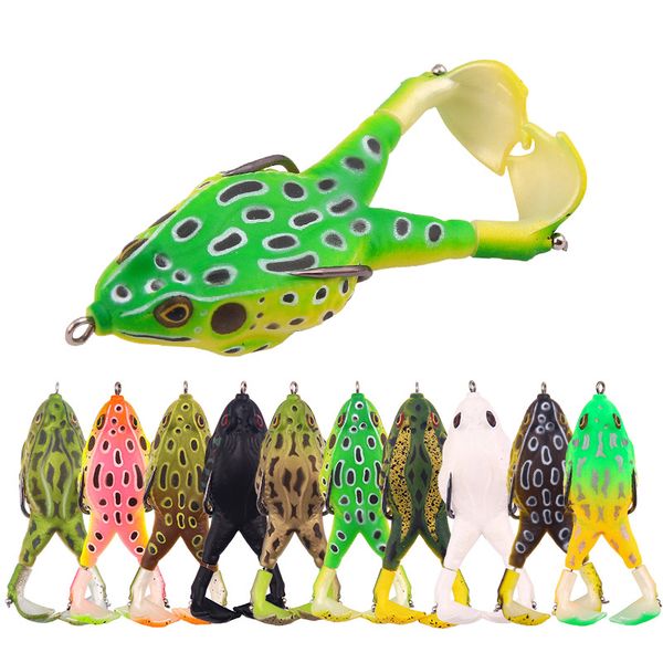 

10pcs/lot 9cm/13.6g frog lure for snakehead bass pike bionic fishing lure set kit soft bait spinner bait