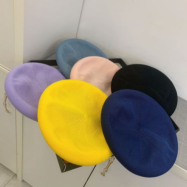 

summer ice silk cute painter ins wind painter's beret fairy beret hat all-match pumpkin hat tide, Blue;gray