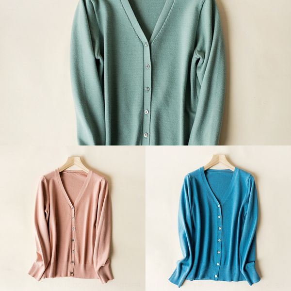 

women's 2020 autumn new korean style v-neck coat all-match long sweater coat sweater sleeve stretch velvet cardigan top, White