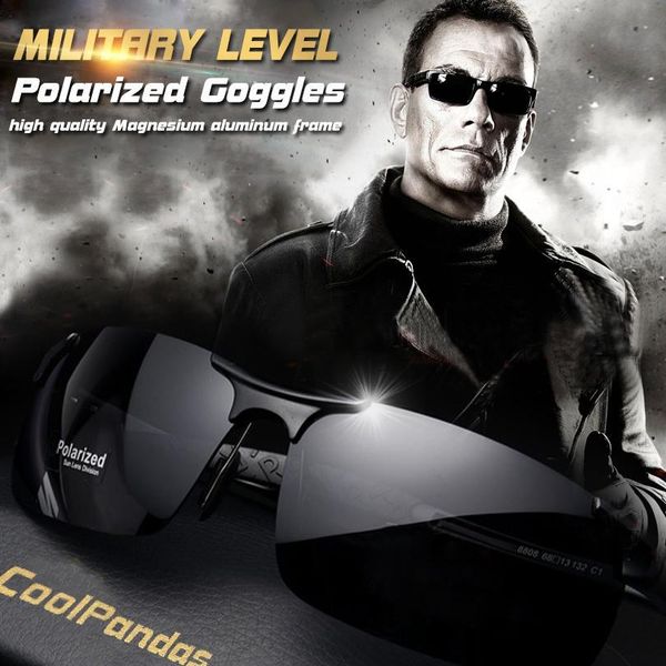 

men polarized sunglasses military goggles aluminum magnesium sun glasses driving hd glasses for men/wome oculos masculino male t200108, White;black