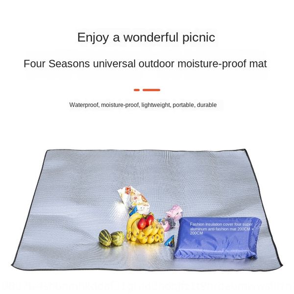 

42zk1 double-sided aluminum film moisture-proof beach blanket meal tent outdoor portable waterproof picnic mat beach blanket tent camping th