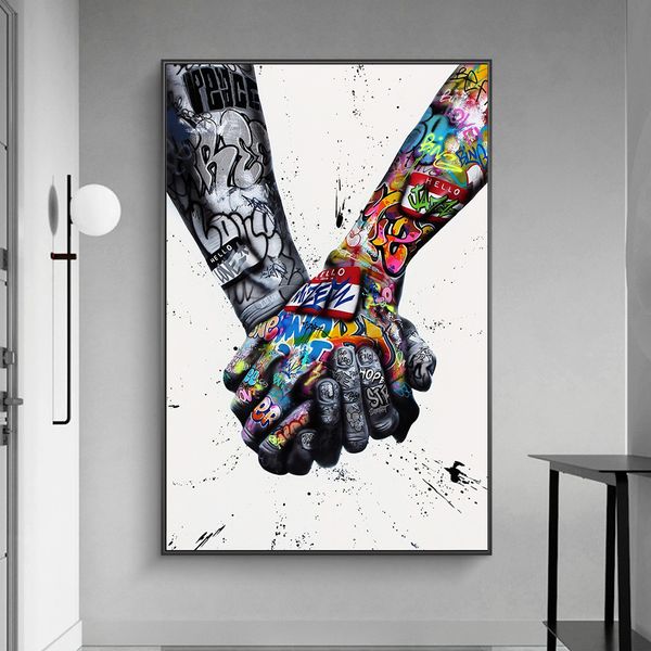 

lover hands graffiti art canvas posters street art canvas paintings inspiration artwork canvas pictures for living room cuadros