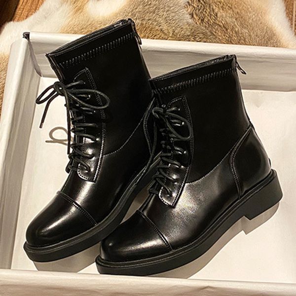 

zipper кружева короткие сапоги тонкие сапоги дамы челнока женский осень новый стиль десантный бренда короткий ботинок для дам, Black