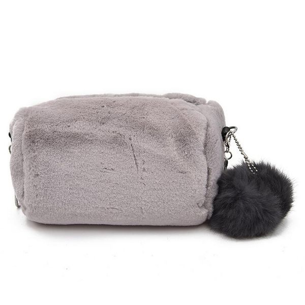 

winter fashion new women handbags 2020 soft plush women bag sweet lady shoulder bag chain fur ball messenger