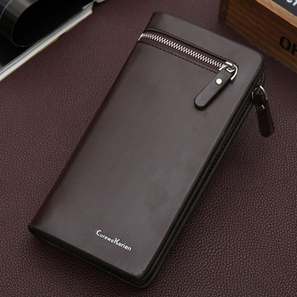 

original men wallets long purse zipper cash phone pocket male wallet card holder mens clutch coin bag business wallets mws061-9, Red;black