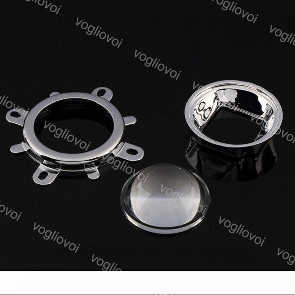 

led lens 44mm optical glass 60 120 degree + 50mm reflector collimator + fixed bracket for 20w 30w 50w 100w cob high power chip dhl