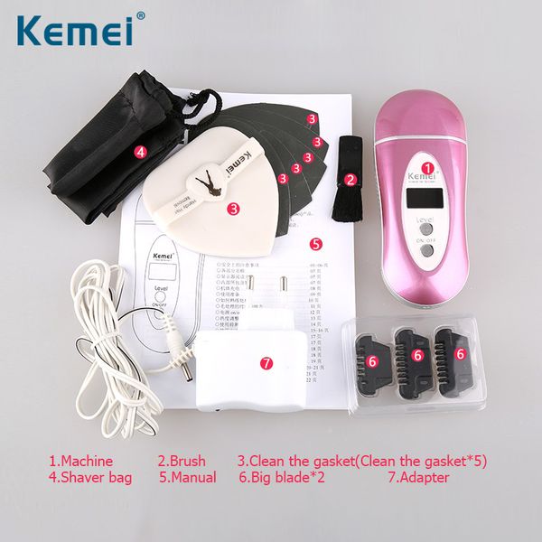 Kemei LED Light Light Abrorad Depilazione delle donne Epilatore di lana Rasatura Shaving Shaver Shaver Female Cura Depilador Eletrico