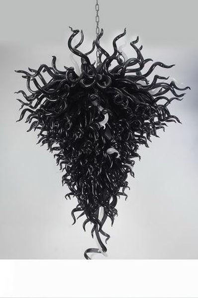

lr060-vinatge black blown glass chandelier light murano style borosilicate glass art chandelier modern ceiling pendant lamps