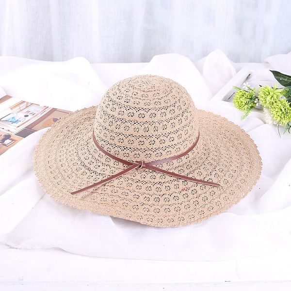 

2019 korean lace sun lace women's female female foldable beach hat outdoor sun hat, Blue;gray