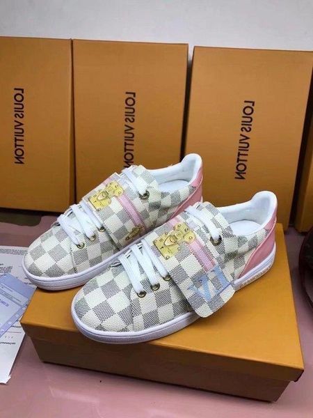 

2019 women letter printing casual shoes cowhide leather frontrow sneakers 1a43gj sports shoes with box, Black