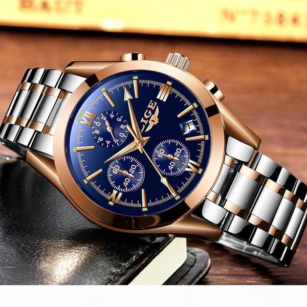 

l watch men brand luxury fashion quartz sport watches men full steel military clock waterproof gold men 's watch relogio masculin, Slivery;brown