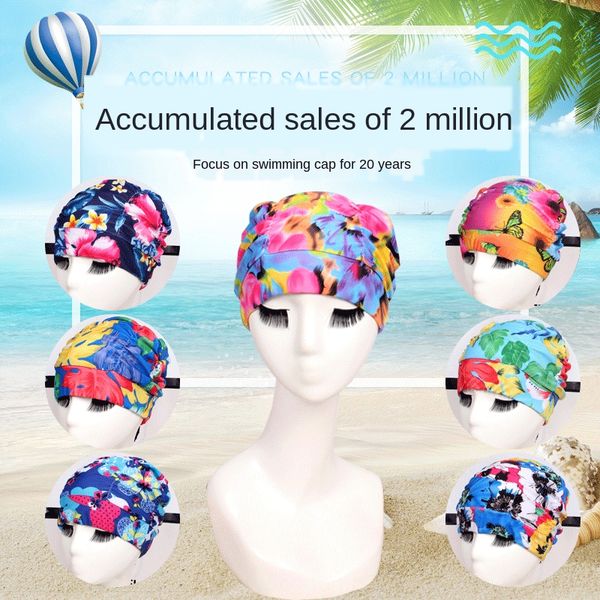 

new solid color 11 colors adhesive paper swimming cap 19 kinds of ear protection pleated swimming cap stickers