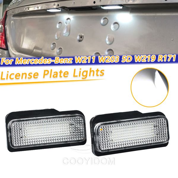 

cooyidom 2pcs car led license plate lights for w211 w203 5d w219 r171 auto number light lamps