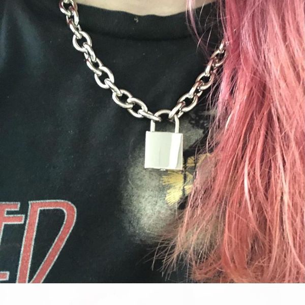 

2018 горячие punk rock металлические цепи ожерелье для мужчин женщины унисекс rock hiphop ожерелье 19,7, Silver