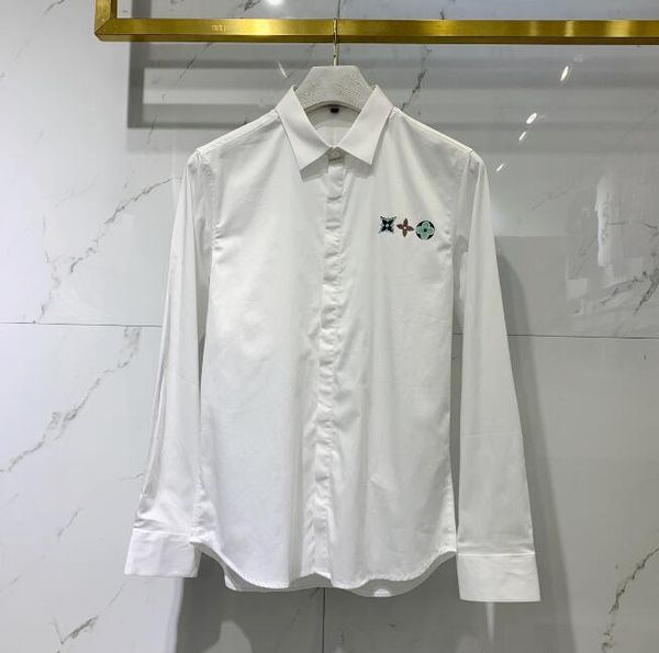

лучшие мужские качества конструктора silk cotton slim fit рубашки дизайнерская повседневный дизайн с длинными рукавами золото печать medusa, White;black