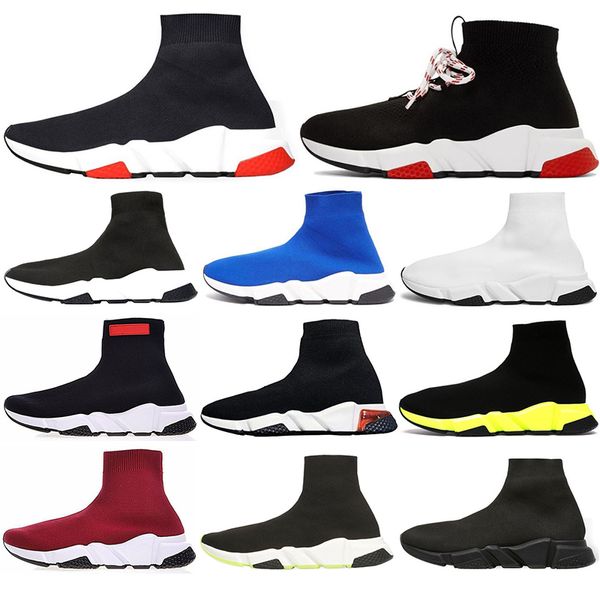 

hot speed ​​trainer платформы casual втройне черные носки ботинок red bule белые мужские плоский мода женские сапоги размер 36-45, Black