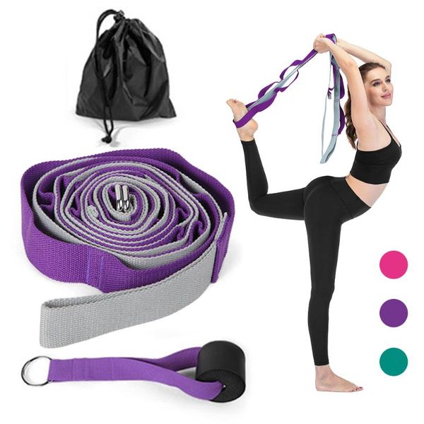 

14 loops yoga assistance stretching strap multi-loop strap stretch out for physical therapy workout yoga exercise