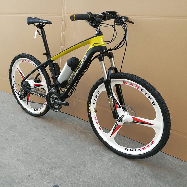 

carbon fiber lithium battery helps mountain bike to work middle school students bike exercise 36v8ah brake power off, Silver;blue