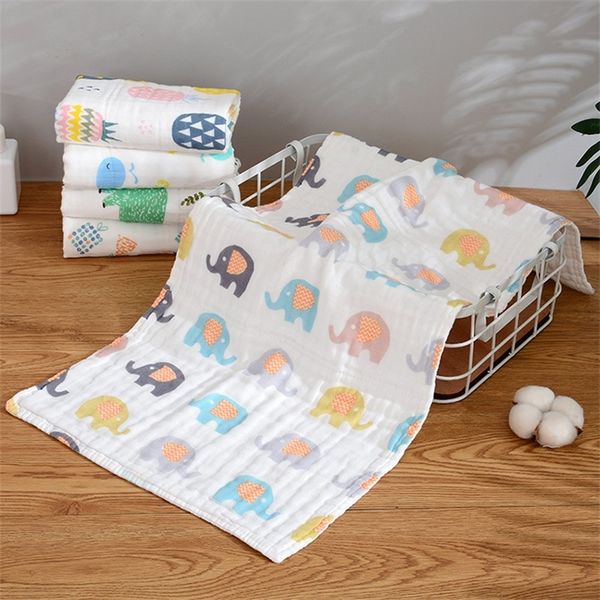 

35*75 children's big high density six-layer pure cotton infant cartoon printed towel gauze children's towel