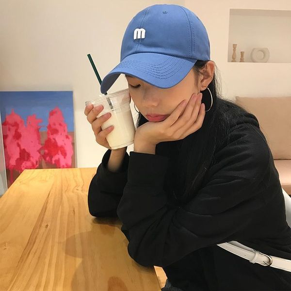 

ni6bf men's and women's online celebrity fashion sunscreen baseball cap casual all-match  letter embroidery baseball cap summer a, Blue;gray