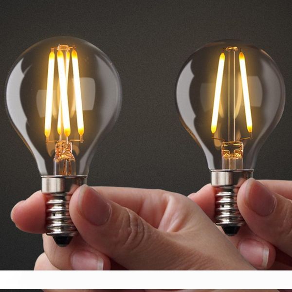 

dimmable g45 clear glass 2w 4w edison led filament bulb warm cool white e12 e14 base lamp 110v 220vac
