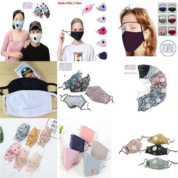 

fast delivery fashion printed face mask with pm 2.5 carbon filter dustproof childrens face masks cotton cloth face mask with filter