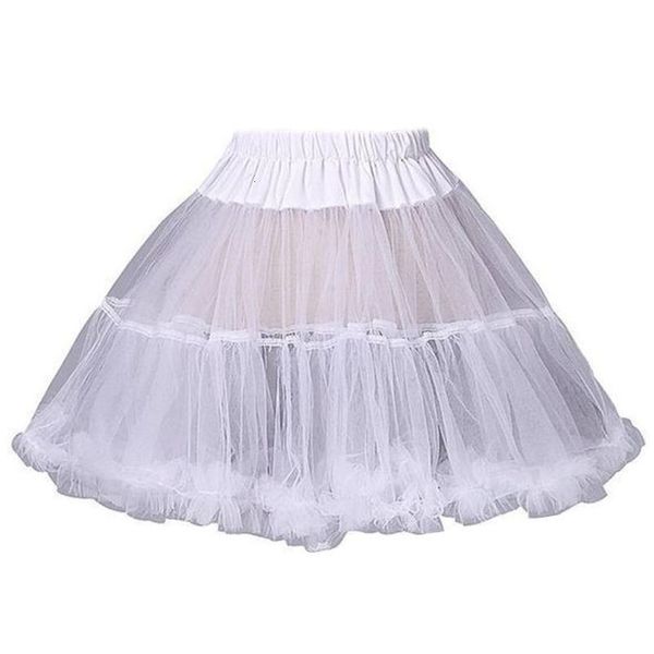 

women girls ruffled short petticoat solid white color fluffy bubble tutu skirt puffy half slip prom crinoline underskirt no hoop, Black
