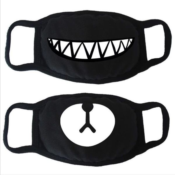 Algodão Face Masks Black Moda Boca Máscaras Elowops Respirável Bonito Dos Desenhos Animados Pano Masks Anti Poeira Multi Venda Por Atacado Máscara Preta de Algodão Preto