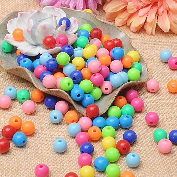

diy solid color round diy candy acrylic beads candy beads 8 to 20mm, Silver