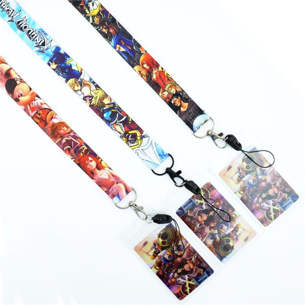 

japan anime kingdom hearts neck strap lanyards game id card gym mobile phone strap badge holder rope key chain cosplay gift new, Silver