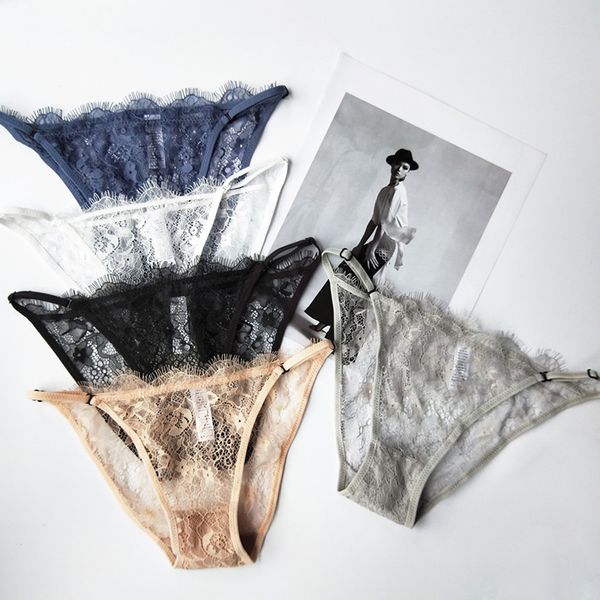 

women's panties lace edge underwear seamless breathable hollow patchwork woman transparent knickers, Black;pink