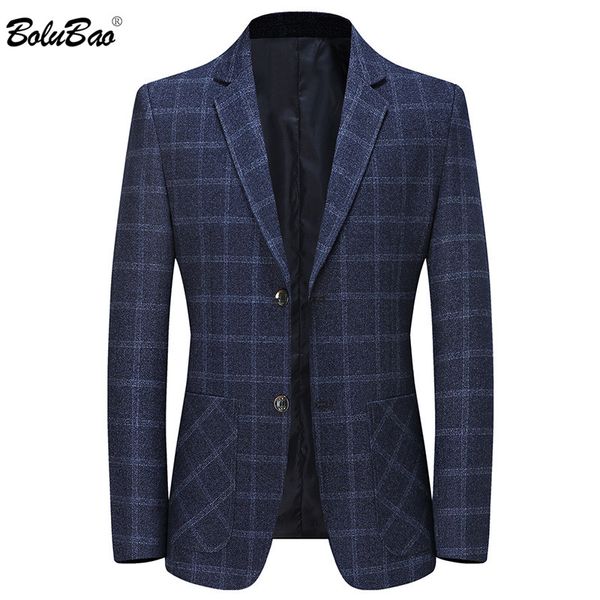 

bolubao fashion brand men casual blazers autumn new men's plaid trend suits coats business wild blazers male, White;black