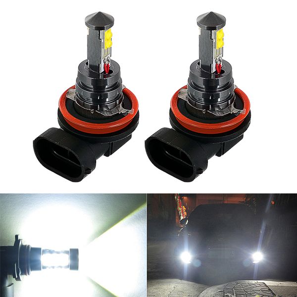 

2x h11 h8 car led car fog bulb day driving lights 6000k white for qashqai j11 j10 tiida trail pathfinder 2005-2010