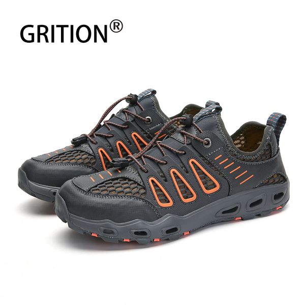 

sandals grition men outdoor sport elastic band shoes breathable mesh eva comfortable hiking size 13, Black