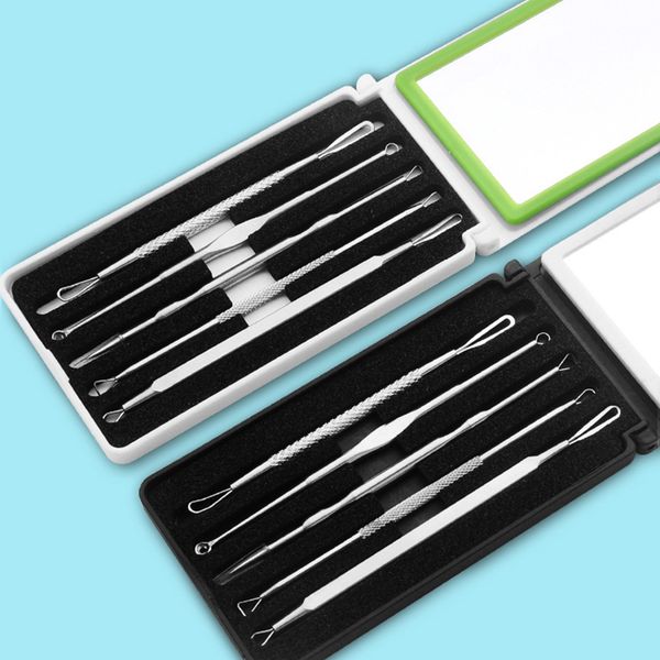 

6 sets stainless steel blackhead comedone acne pimple blemish extractor remover pore cleanser acne needle