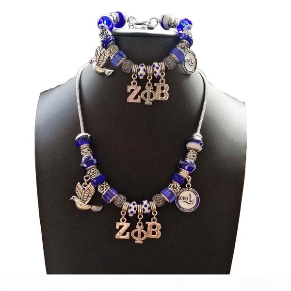 

european style vintage silver plated charm pandor zeta phi beta sorority greek zpb diy charm necklace bracelet jewerly